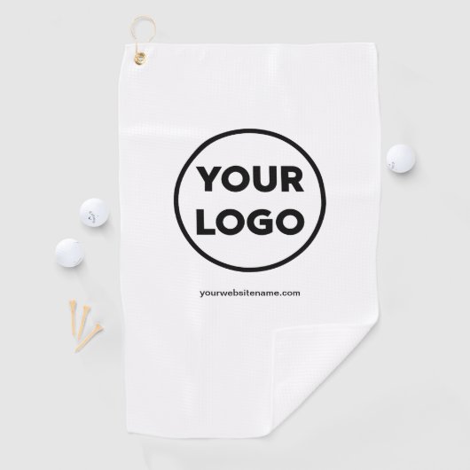 会社のロゴとビジネスのWebサイトまたはスローガンの追加 ゴルフタオル (インサイチュ)
