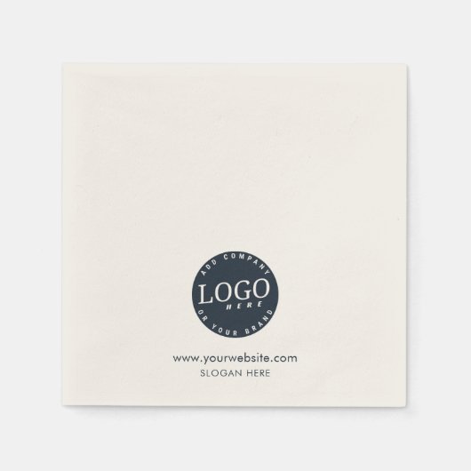 会社のロゴとビジネスWebサイトの紙 スタンダードカクテルナプキン (正面)
