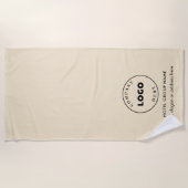 会社のロゴとホテル名を追加Any Color Beige ビーチタオル (正面)