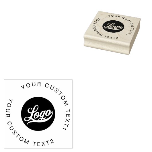 会社のロゴとラウンド文字、ビジネスプロフェッショナル ラバースタンプ (押印)
