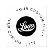 会社のロゴとラウンド文字、ビジネスプロフェッショナル ラバースタンプ (インプリント)