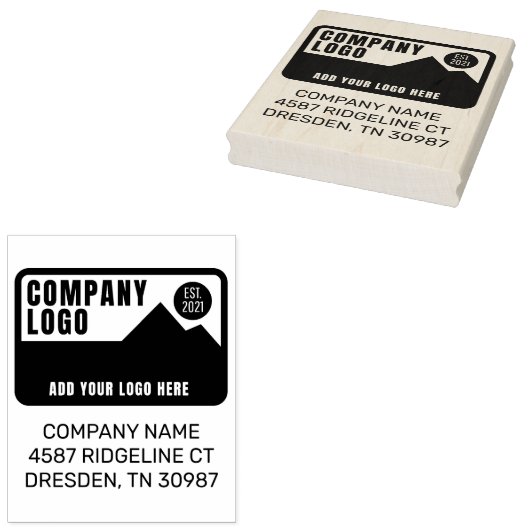 会社のロゴと住所の追加カスタム方法 ラバースタンプ (押印)