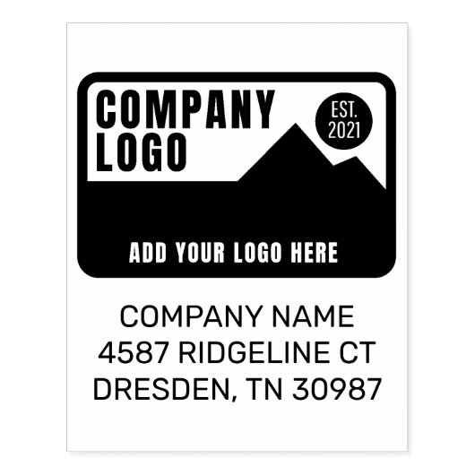 会社のロゴと住所の追加カスタム方法 ラバースタンプ (インプリント)