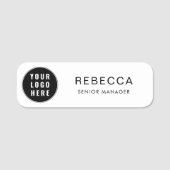 会社のロゴと従業員名 名札 (正面)