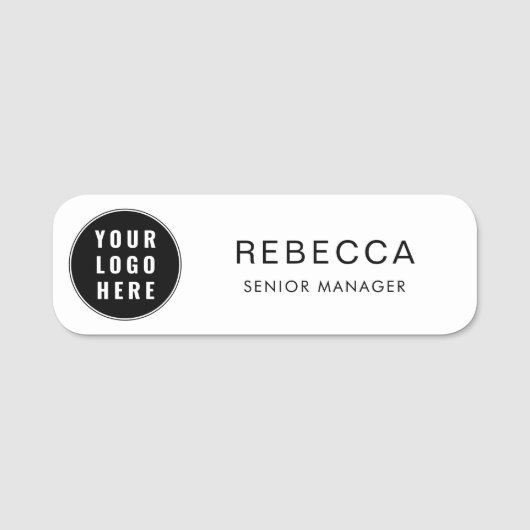 会社のロゴと従業員名 名札 (正面)