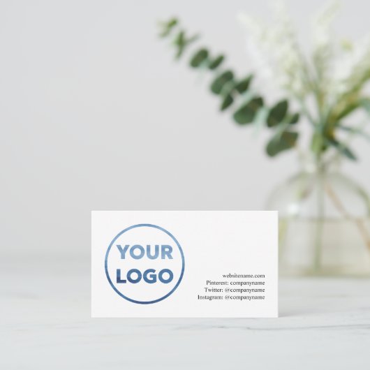 会社のロゴと情報の連絡追加 名刺 (スタンド正面)