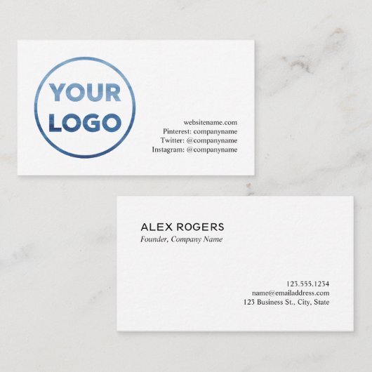 会社のロゴと情報の連絡追加 名刺 (正面/裏面)