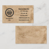 会社のロゴと情報 |茶色の背景オン 名刺 (正面/裏面)