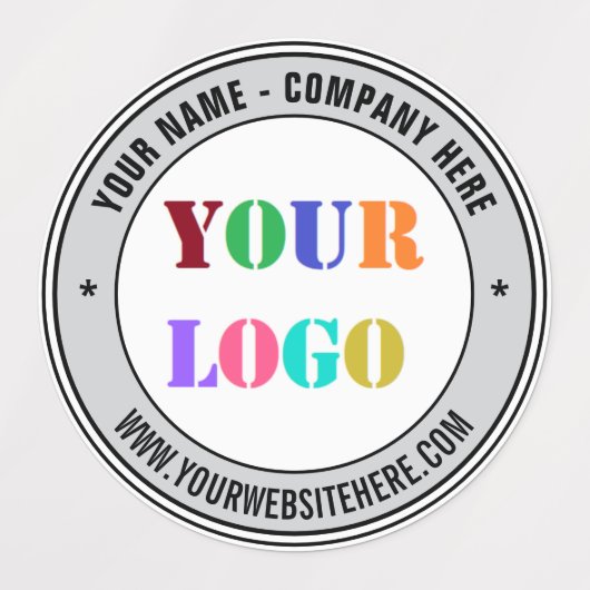 会社のロゴと文字のビジネステッカーテンプレート ラベル (デザイン2)