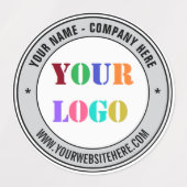 会社のロゴと文字のビジネステッカーテンプレート ラベル (デザイン1)