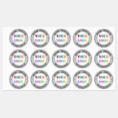 会社のロゴと文字のビジネステッカーテンプレート ラベル (シート)