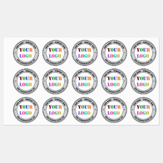 会社のロゴと文字のビジネステッカーテンプレート ラベル (シート)