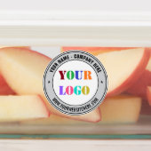 会社のロゴと文字のビジネステッカーテンプレート ラベル (貼付)