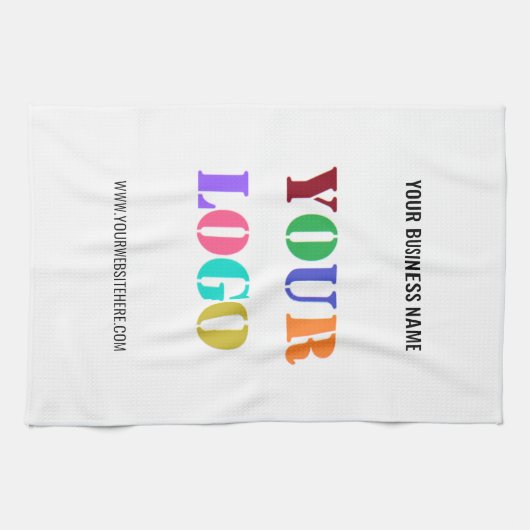 会社のロゴと文字カスタムキッチンタオル キッチンタオル (横)