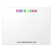 会社のロゴと文字カスタムビジネスのメモ帳 ノートパッド (正面)