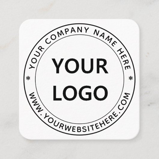 会社のロゴと文字スタンプ名刺テンプレート スクエア名刺 (正面)