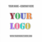 会社のロゴと文字ステッカーの例 シール (正面)