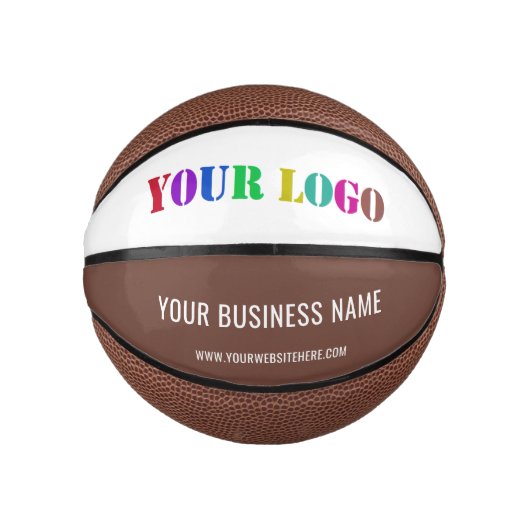 会社のロゴと文字バスケットボール選択カラー ミニバスケットボール (正面)