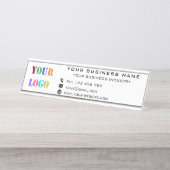 会社のロゴと文字パーソナライズされたデスク名プレート デスクネームプレート (正面)