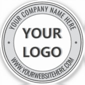 会社のロゴと文字ビジネスのステッカーテンプレート シール (正面)