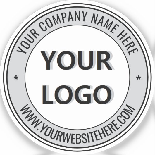 会社のロゴと文字ビジネスのステッカーテンプレート シール (正面)