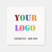 会社のロゴと文字プロモーションのビジネスナプキン スタンダードカクテルナプキン (正面)