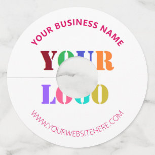 会社のロゴと文字ワイングラスラベルテンプレート ワイングラスタグ