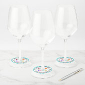 会社のロゴと文字ワイングラスラベルテンプレート ワイングラスタグ (セット)