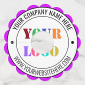 会社のロゴと文字ワイングラスラベルテンプレート ワイングラスタグ (裏面)