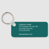 会社のロゴと文字企業のスワッグティール(緑がかった色) キーホルダー (裏面)