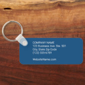 会社のロゴと文字企業のスワッグ青 キーホルダー (裏面)