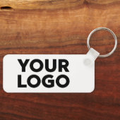 会社のロゴと文字企業のスワッグ キーホルダー (正面)