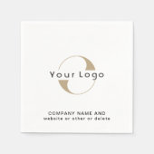 会社のロゴと文字、クリーンミニマルブランドビジネス スタンダードカクテルナプキン (正面)