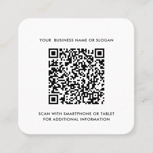 会社のロゴとQRコードのシンプル スクエア名刺 (正面)