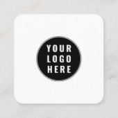 会社のロゴとQRコードのシンプル スクエア名刺 (裏面)