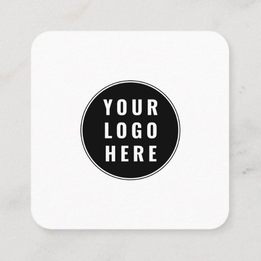 会社のロゴとQRコードのシンプル スクエア名刺 (裏面)