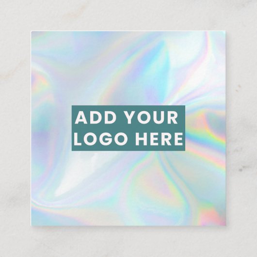 会社のロゴとQRコードのDIYホログラフィックの追加 スクエア名刺 (裏面)