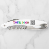 会社のロゴとQRコードウェイターのコルク抜き ソムリエナイフ (裏面)