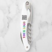 会社のロゴとQRコードウェイターのコルク抜き ソムリエナイフ (裏面)