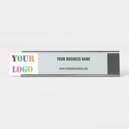 会社のロゴとTex Business Desk Nameプレート デスクネームプレート (正面)