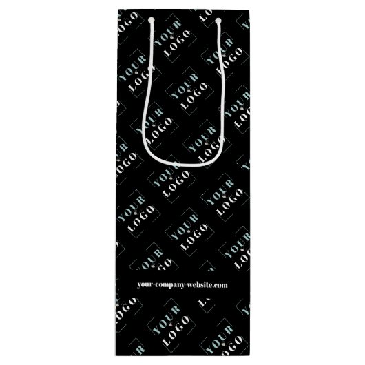 会社のロゴとWebサイトのカスタム印刷 ワインギフトバッグ (正面)