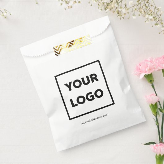 会社のロゴとWebサイトのビジネス フェイバーバッグ (封をした状態)