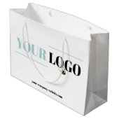会社のロゴとWebサイト-カスタムの宣伝 ラージペーパーバッグ (裏面アングル)