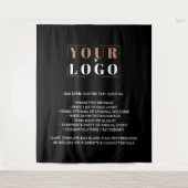 会社のロゴのブランドブラッカスタムクの背景を追加 タペストリー (正面)