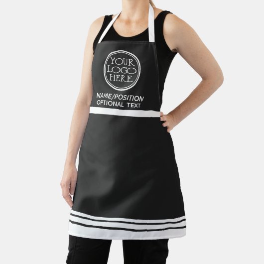 会社のロゴのプロモーションブラック&ホワイト エプロン (インサイチュ)