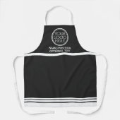 会社のロゴのプロモーションブラック&ホワイト エプロン (正面)