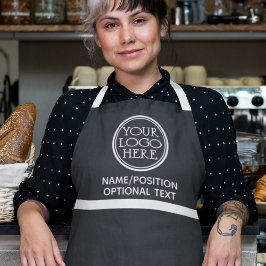会社のロゴのプロモーションブラック&ホワイト エプロン