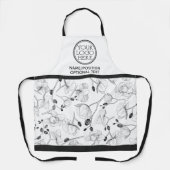 会社のロゴのプロモーション白い蘭 エプロン (正面)