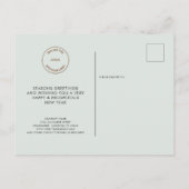会社のロゴのミニマル葉リストのクリスマス ポストカード (裏面)