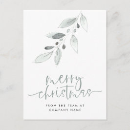 会社のロゴのミニマル葉リストのクリスマス ポストカード